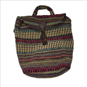WORLD MARKET WOVEN BACKPACK Made In India, Boho, Granola, Crispy
